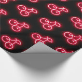 Sweet Red Neon Cherry Pattern Cadeaupapier (Hoek)