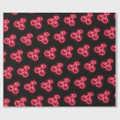 Sweet Red Neon Cherry Pattern Cadeaupapier (Vlak)