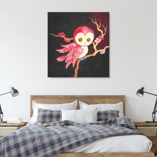 Sweet Red Owl Canvas Afdruk (Insitu (Slaapkamer))
