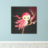 Sweet Red Owl Canvas Afdruk (Insitu (Houten vloer))
