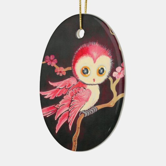 Sweet Red Owl Keramisch Ornament (Links)