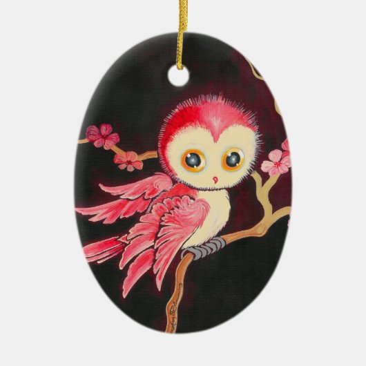 Sweet Red Owl Keramisch Ornament (Voorkant)