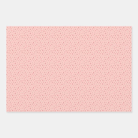 Sweet Red Pink Aardbeien Witte Bloemen Patroon Inpakpapier Vel (Voorkant 3)