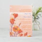 Sweet Red Poppy Wedding Kaart (Staand voorkant)