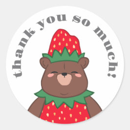 Sweet Red Strawberry Beer Baby shower Bedankt Ronde Sticker