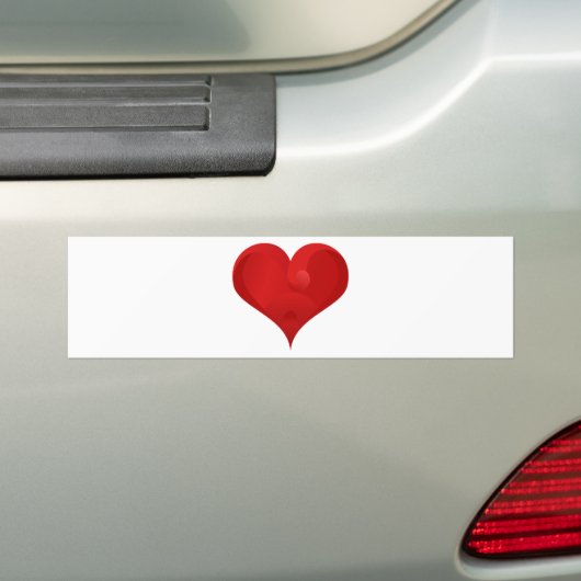 Sweet Red Valentijn Love Heart Bumpersticker (Op auto)