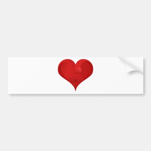 Sweet Red Valentijn Love Heart Bumpersticker (Voorkant)