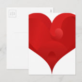 Sweet Red Valentijn Love Heart Feestdagenkaart (Voorkant / Achterkant)