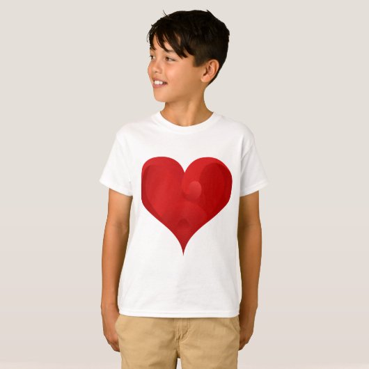 Sweet Red Valentijn Love Heart T-shirt (Voorkant volledig)