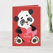 Sweet Red Valentijn's Day Kaart met Panda Design (Voorkant)
