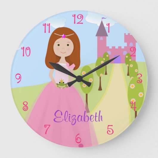 Sweet Redhead Princess Persoonlijk Grote Klok (Voorkant)