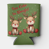 Sweet Reindeer Pair in Holiday Snowfall Blikjeskoeler (Voorkant)