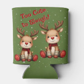 Sweet Reindeer Pair in Holiday Snowfall Blikjeskoeler (Achterkant)