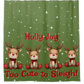 Sweet Reindeer Pair in Holiday Snowfall Douchegordijn (Voorkant)