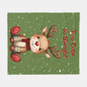 Sweet Reindeer Pair in Holiday Snowfall Fleece Deken (Voorkant (Horizontaal))