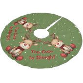 Sweet Reindeer Pair in Holiday Snowfall Kerstboom Rok (Gekanteld)