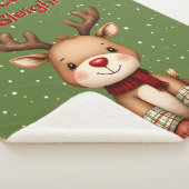 Sweet Reindeer Pair in Holiday Snowfall Sherpa Deken (3/4)