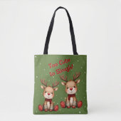 Sweet Reindeer Pair in Holiday Snowfall Tote Bag (Voorkant)