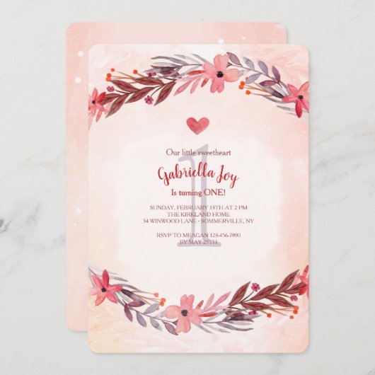 Sweet Remembrance Invitation Kaart (Voorkant / Achterkant)