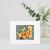 Sweet Retro  Cartoon Fox Briefkaart (Staand voorkant)