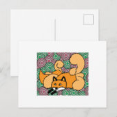 Sweet Retro  Cartoon Fox Briefkaart (Voorkant / Achterkant)