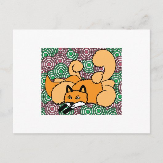 Sweet Retro  Cartoon Fox Briefkaart (Voorkant)