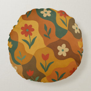 Sweet Retro Country Garden Patroon Rond Kussen