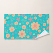 Sweet Retro Flower Pattern and Pink Bath Towel Set Bad Handdoek (Handdoek)