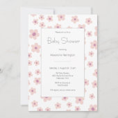 Sweet Retro Flowers Baby shower Kaart (Voorkant)