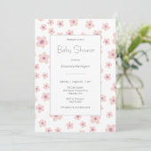 Sweet Retro Flowers Baby shower Kaart (Staand voorkant)