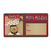 Sweet Retro Gingerbread Guy | Christmas Etiket (Voorkant)