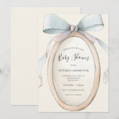 Sweet Ribbons & Bows Vintage Baby Shower  Kaart (Voorkant / Achterkant)