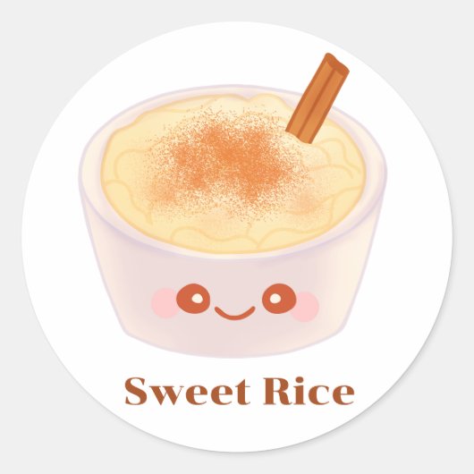 Sweet Rice pudding Arroz Con Leche Mexicano Ronde Sticker (Voorkant)