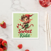 Sweet Ride Elf Christmas Paper Napkin Servet (Insitu)
