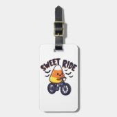 Sweet Ride Funny Candy Corn Fietsen Halloween Bagagelabel (Voorkant verticaal)
