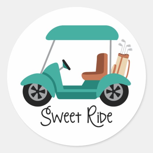 Sweet Ride Ronde Sticker (Voorkant)