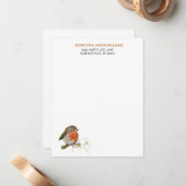Sweet Robin Bird Natuur Lover Stationery Notitiekaartje (Voorkant / Achterkant in situ)