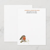 Sweet Robin Bird Natuur Lover Stationery Notitiekaartje (Voorkant / Achterkant)