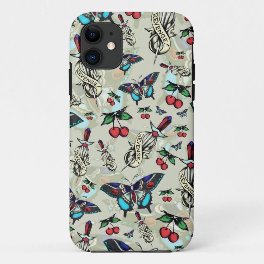 Sweet Rockabilly Revenge in subtiel bruin. Case-Mate iPhone Case (Achterkant)