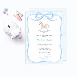 Sweet  Rocking Horse Boy Baby shower Party Kaart