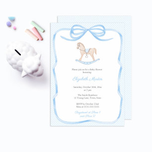 Sweet  Rocking Horse Boy Baby shower Party Kaart