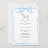 Sweet  Rocking Horse Boy Baby shower Party Kaart (Voorkant)