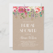 Sweet Romance Bridal Shower Invitation Kraft Kaart (Voorkant)