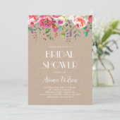 Sweet Romance Bridal Shower Invitation Kraft Kaart (Staand voorkant)