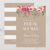 Sweet Romance Bridal Shower Invitation Kraft Kaart (Voorkant / Achterkant)