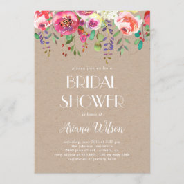 Sweet Romance Bridal Shower Invitation Kraft Kaart