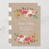 Sweet Romance Kraft Douche / Uitnodiging voor een  (Voorkant / Achterkant)