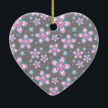 Sweet Romantic Abstract roze bloemenpatroon Keramisch Ornament<br><div class="desc">Sweet Romantic Abstract roze bloemenpatroon</div>