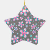 Sweet Romantic Abstract roze bloemenpatroon Keramisch Ornament (Voorkant)