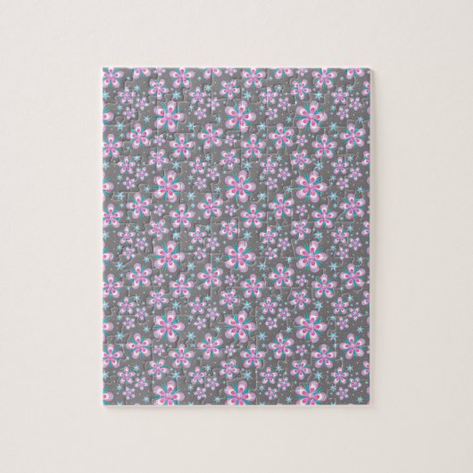 Sweet Romantic Abstract roze bloemenpatroon Legpuzzel (Verticaal)